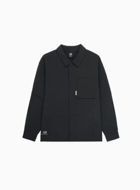New Balance NB黑色男子舒适运动休闲翻领长袖衬衫AMJ32351-BK