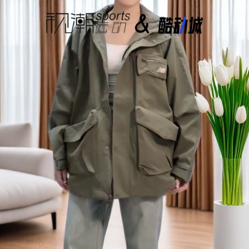 NB军绿百搭连帽运动休闲夹克外套