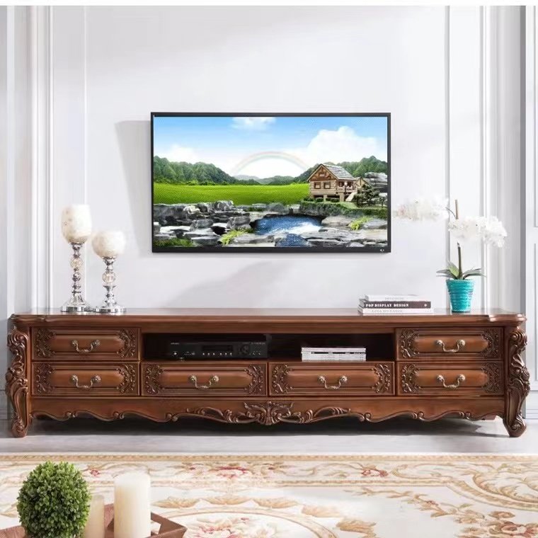 欧维佳美式乡村电视柜全实木电视柜组合简约客厅大小户型地柜整装