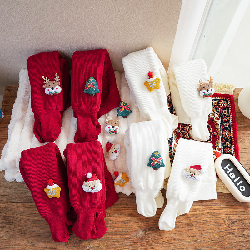 女童冬款云朵绒连脚裤