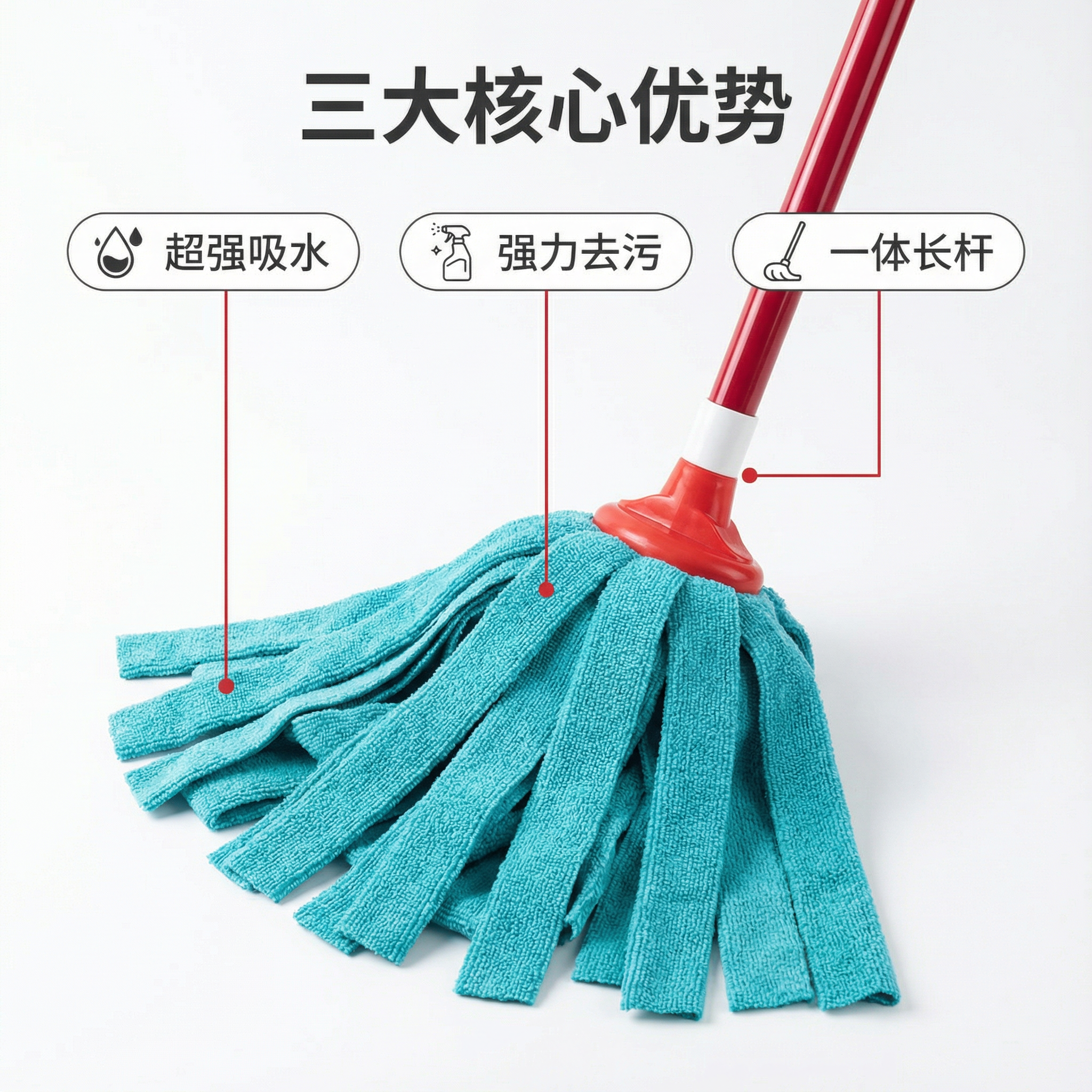 通用家用传统老式圆头毛巾布吸水拖把替换头超细纤维拖布头墩布