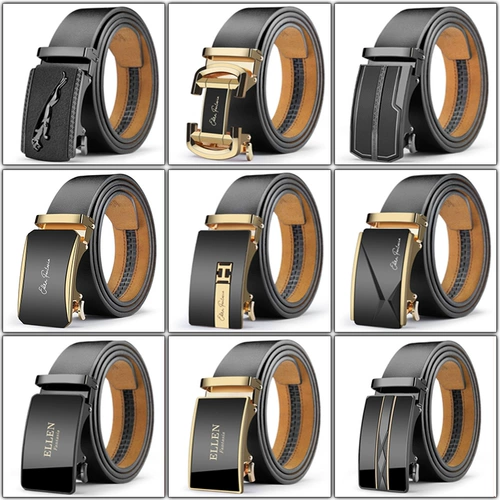 Кожаный ремень Человек не берет на себя лидерство в автоматической пряжке мужской ремень.