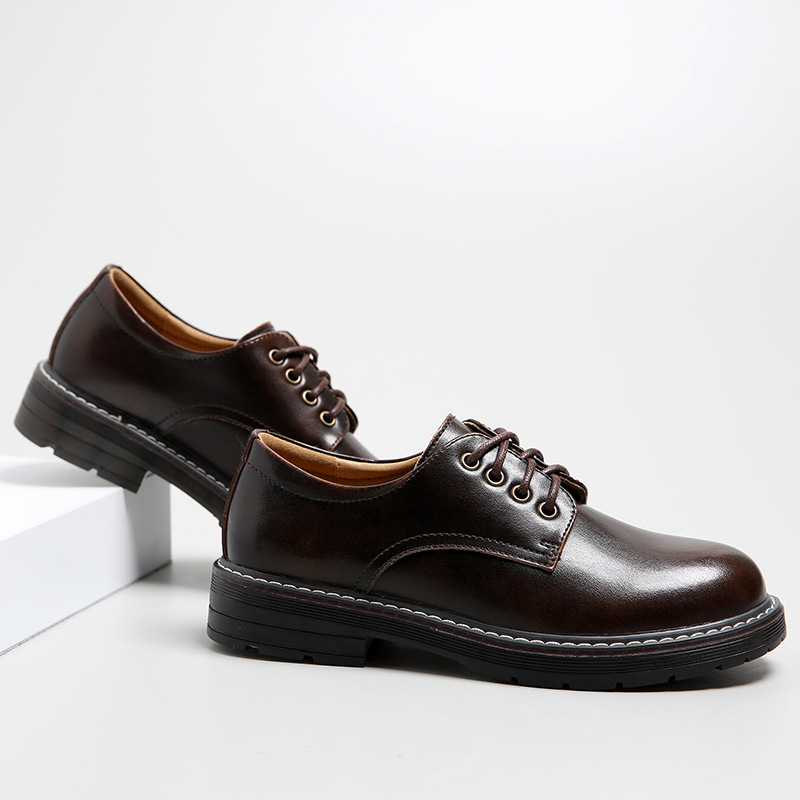 2025英伦风牛津鞋圆头一脚蹬乐福鞋女真皮保暖单鞋加绒小皮鞋