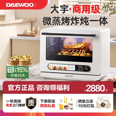 大宇双风机微蒸烤炸炖一体机四合一微波炉政府补贴台式家用烤箱