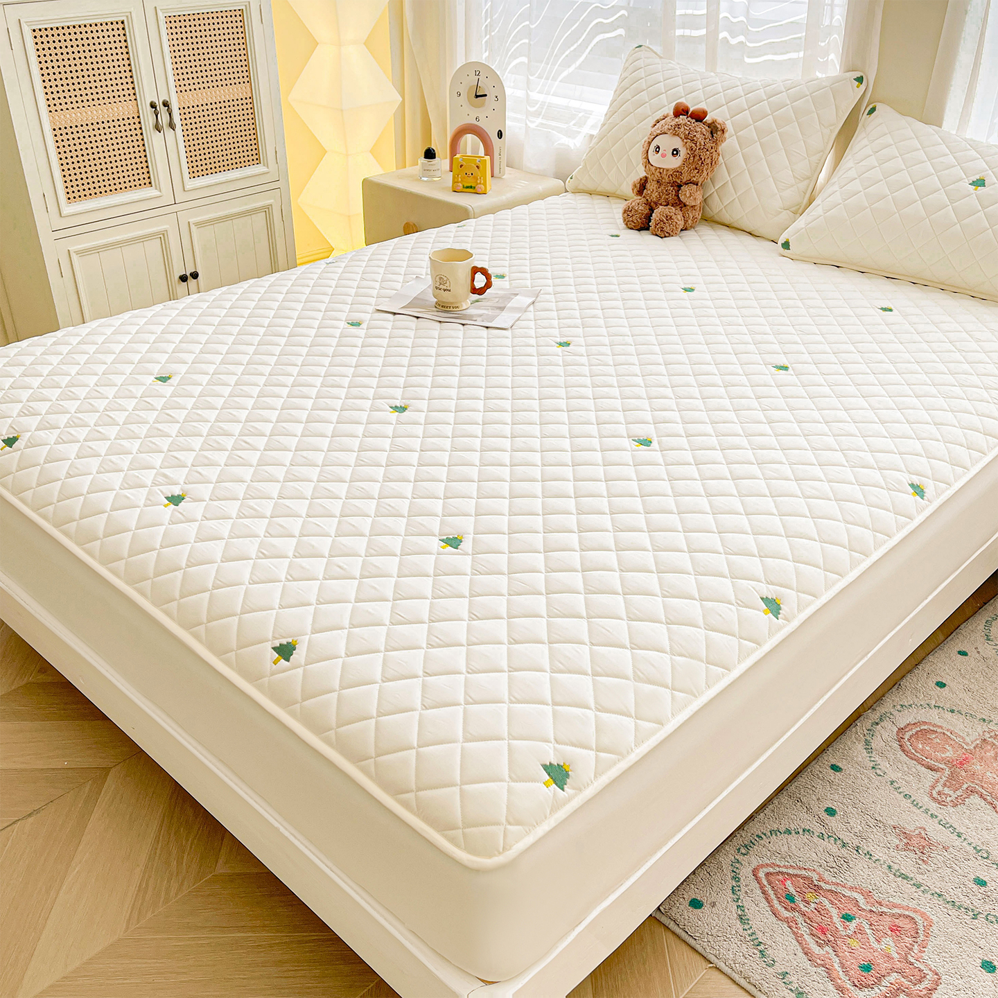 床笠单件夹棉床罩款三件式床组四季通用全包床套床垫席梦思保护套