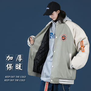 秋冬新款港风PU皮夹克外套情侣大码棒球服-M05图片