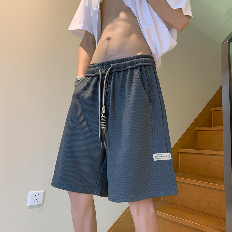 现货新款港风短裤大码五分裤抽绳男高街复古短裤DK626-P25图片
