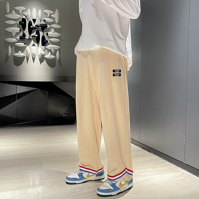 港风秋装21新款男士大码彩色条纹织带直筒休闲裤QT4029,男装休闲裤,电商A021