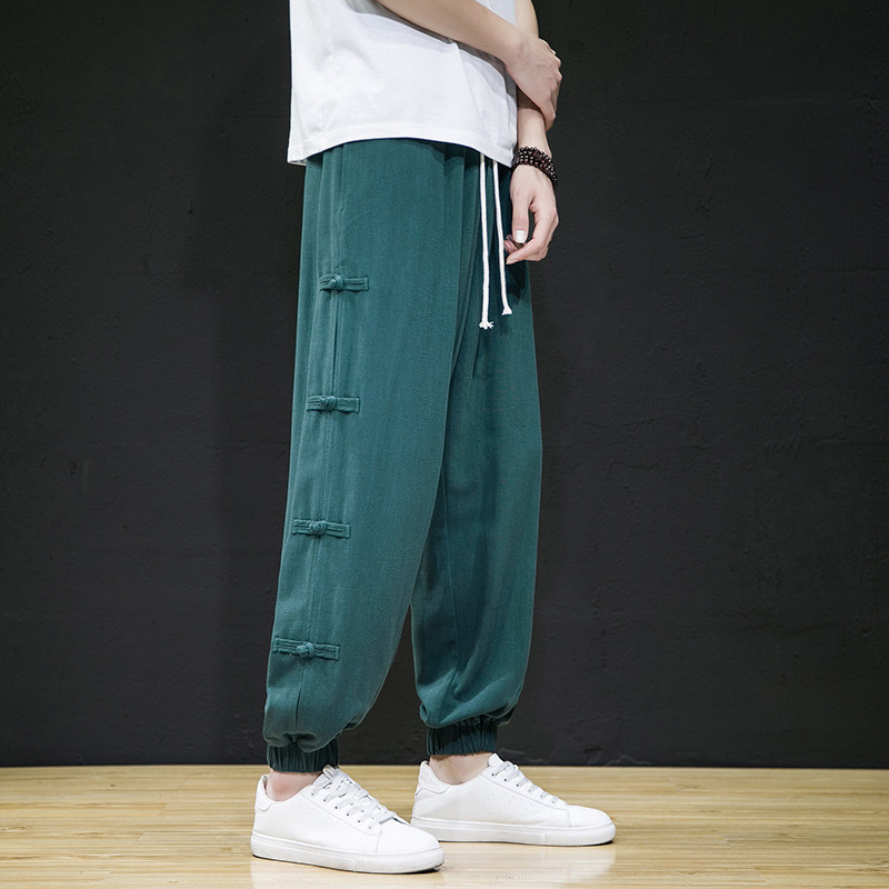 2024风夏季新款棉麻复古盘扣大码休闲男装A021-K22070-P65,男装休闲裤,电商A021