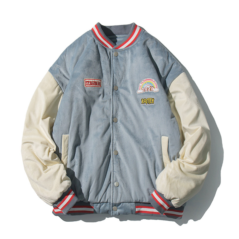中性风棒球服女灯芯绒棉衣棉袄情侣装棉服冬季QT4029-M02,男装棉衣,电商A021