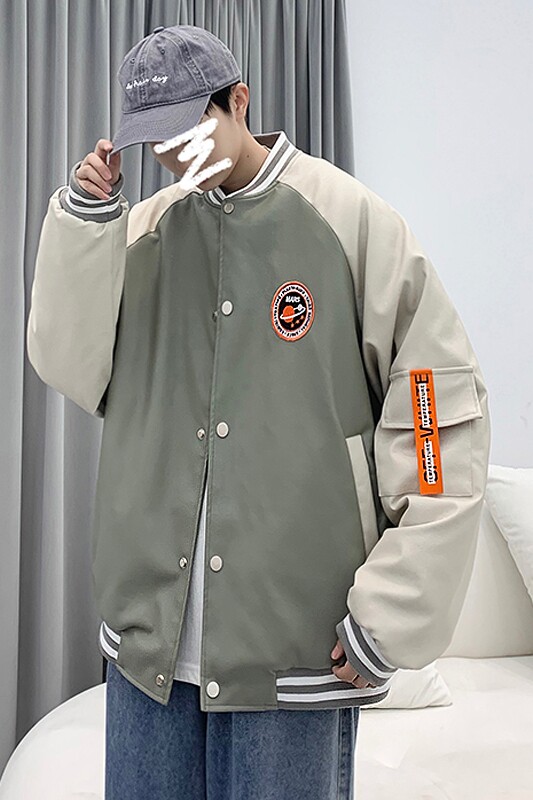 2021秋冬新款港风PU皮夹克外套情侣大码棒球服-M05,男装夹克,电商A021