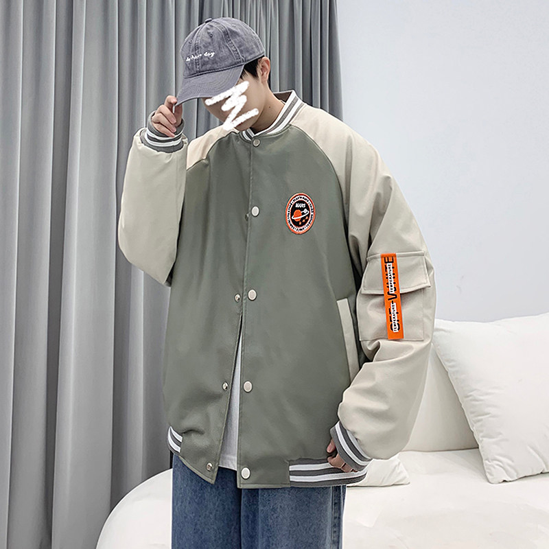 2021秋冬新款港风PU皮夹克外套情侣大码棒球服-M05,男装夹克,电商A021