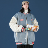 中性风棒球服女灯芯绒棉衣棉袄情侣装棉服冬季QT4029-M02，男装棉衣，电商A021