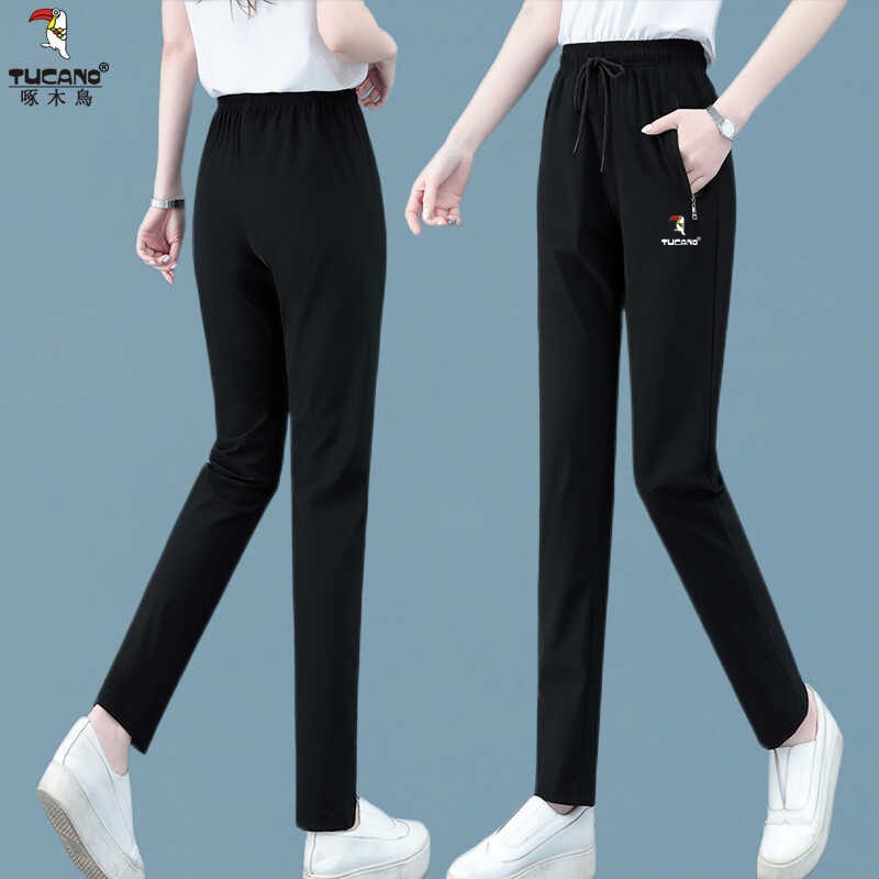 啄木鸟休闲松紧薄款长裤冰丝裤