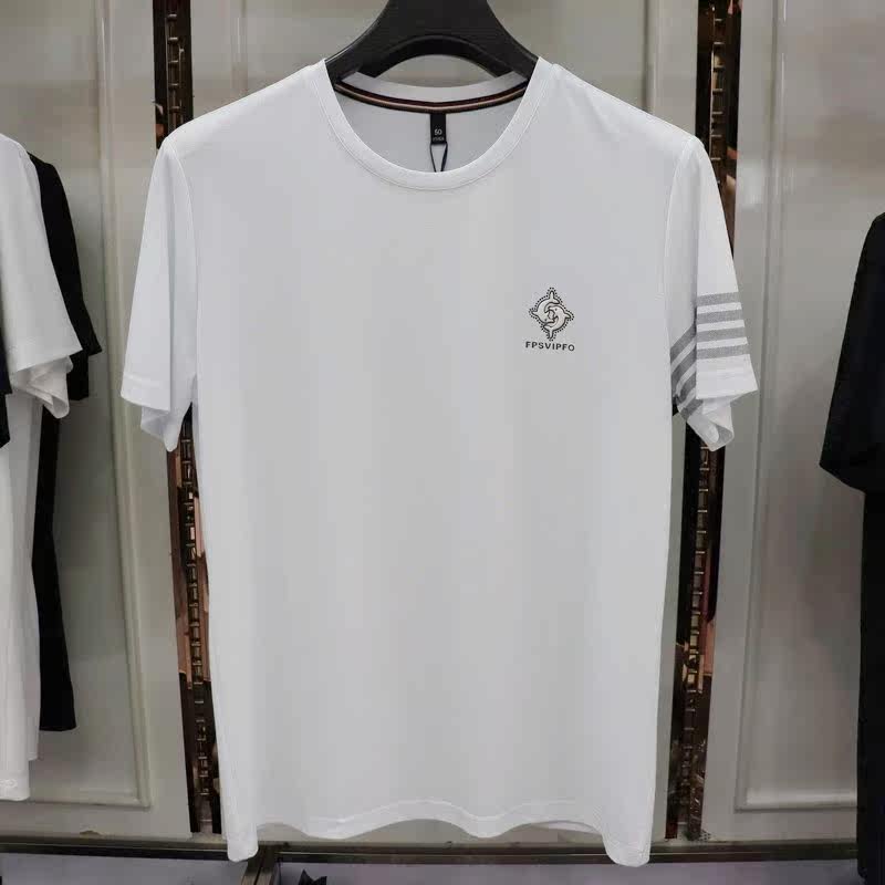 2022夏季新款希治鲨鱼男装男士时尚休闲短袖圆领t恤简约上衣135