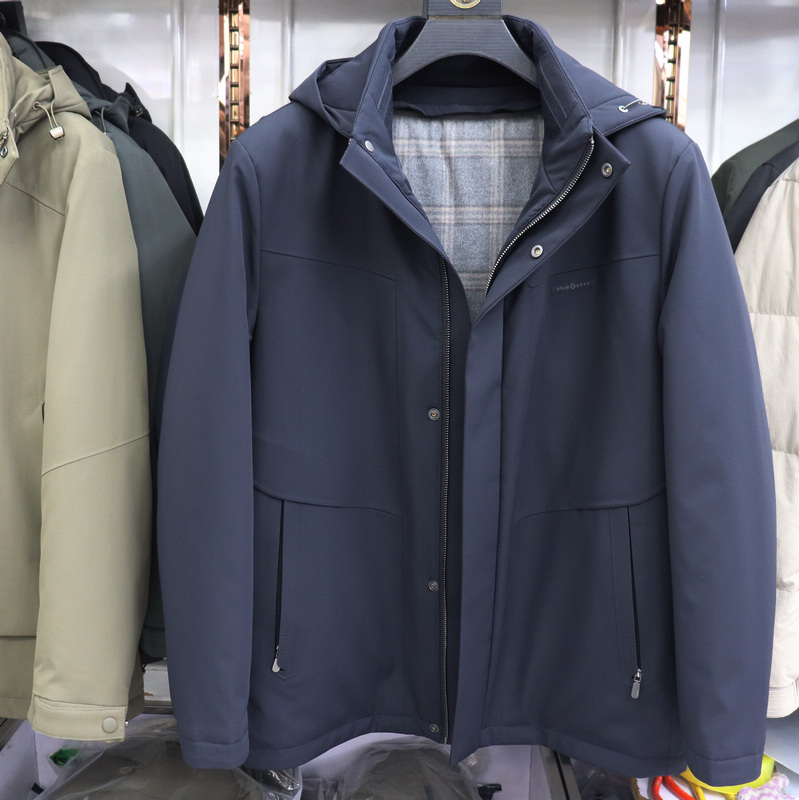 2025冬季新款杰克雄狮男装休闲男士简约可脱卸帽活套鹅绒服8799