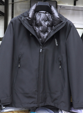 2025冬季新款宾仕帝派男装男士连帽羽绒服三合一活套冲锋89160