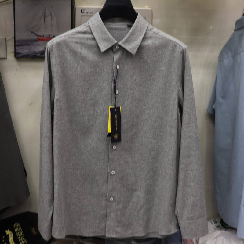 2025秋季新款巴克顿男装男士休闲长袖翻领薄款衬衫上衣舒适15888