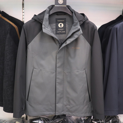 2025秋季新款杰尼度男装休闲男士简约百搭脱卸帽夹克外套89JK585