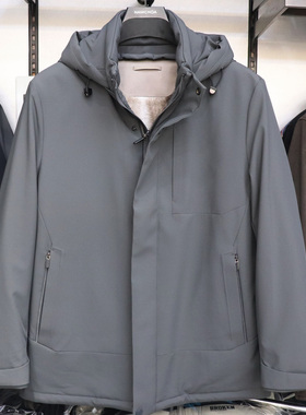 2025冬季新款名黎男装休闲男士简约百搭可脱卸帽活套羽绒服Y82566