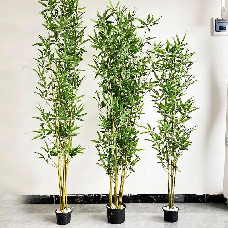 仿真竹子盆栽细水竹加密人造绿植假竹子枝新中式环创造景摄影道具