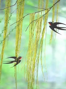 幼儿园天花板国风教室春天装饰中式绿色春天环创手工diy空中吊饰