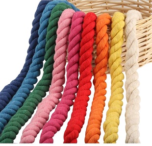 2厘米彩色粗棉绳布艺DIY三股编织绳粗棉线编织万字结绳子中国结绳