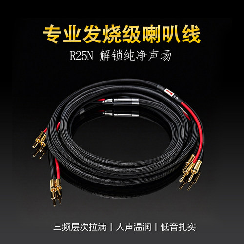 YSAIO R25N发烧级无氧铜香蕉头音箱喇叭线抗氧化音响线连接专用线