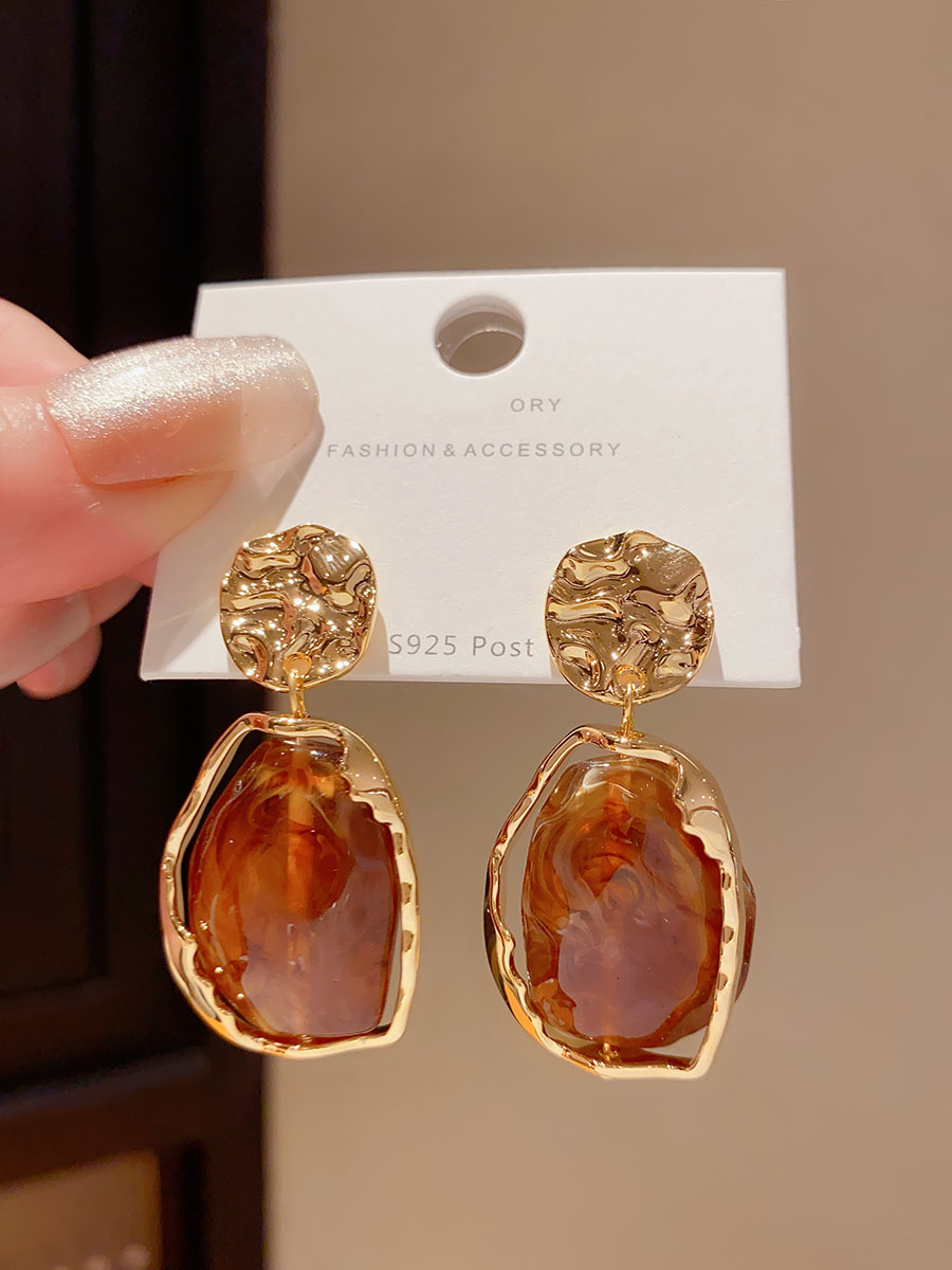 复古夸张树脂不规则耳环