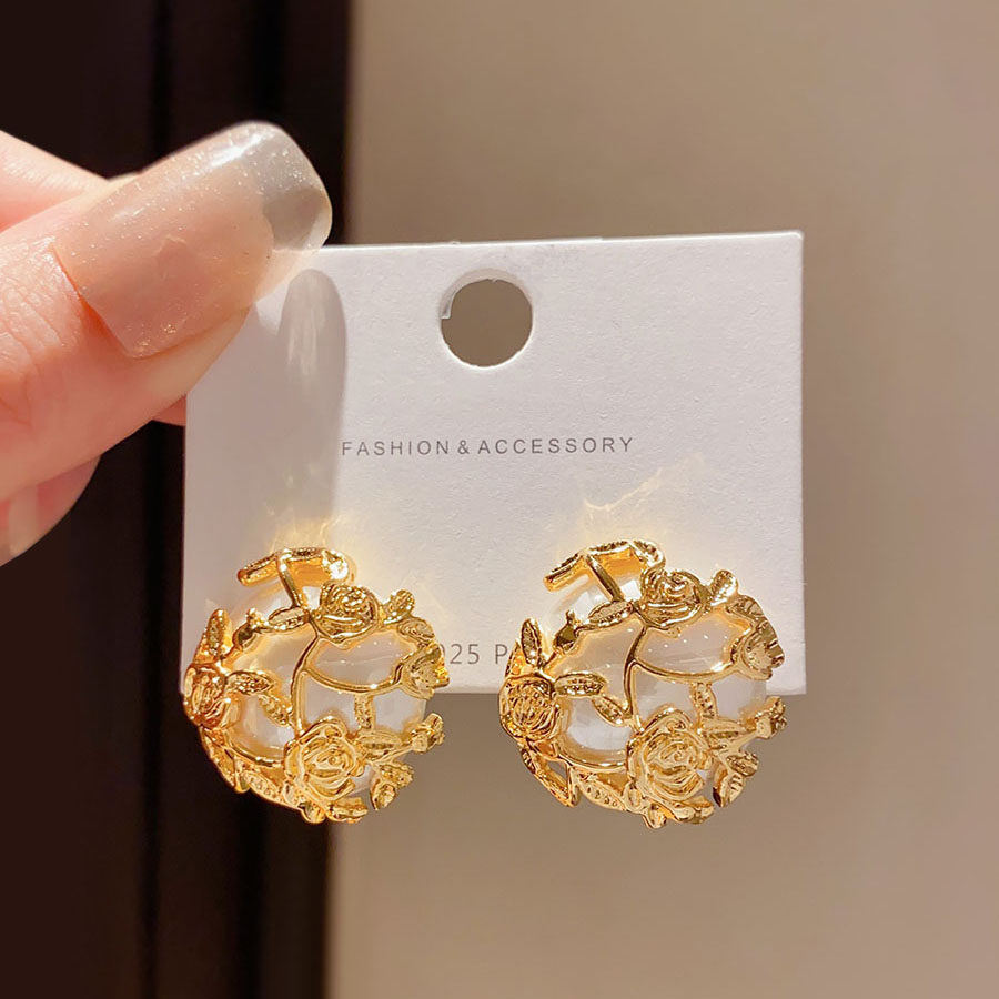 绿藤山庄复古圆形珍珠夸张大耳环女高级感轻奢独特设计耳钉耳饰,饰品/流行首饰/时尚饰品新,耳钉,淘宝优惠券,粉丝福利购,淘宝优惠卷