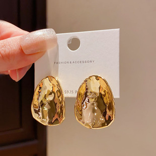 欧美夸张不规则金属耳环女2025年新款高级感轻奢小众设计气质耳饰