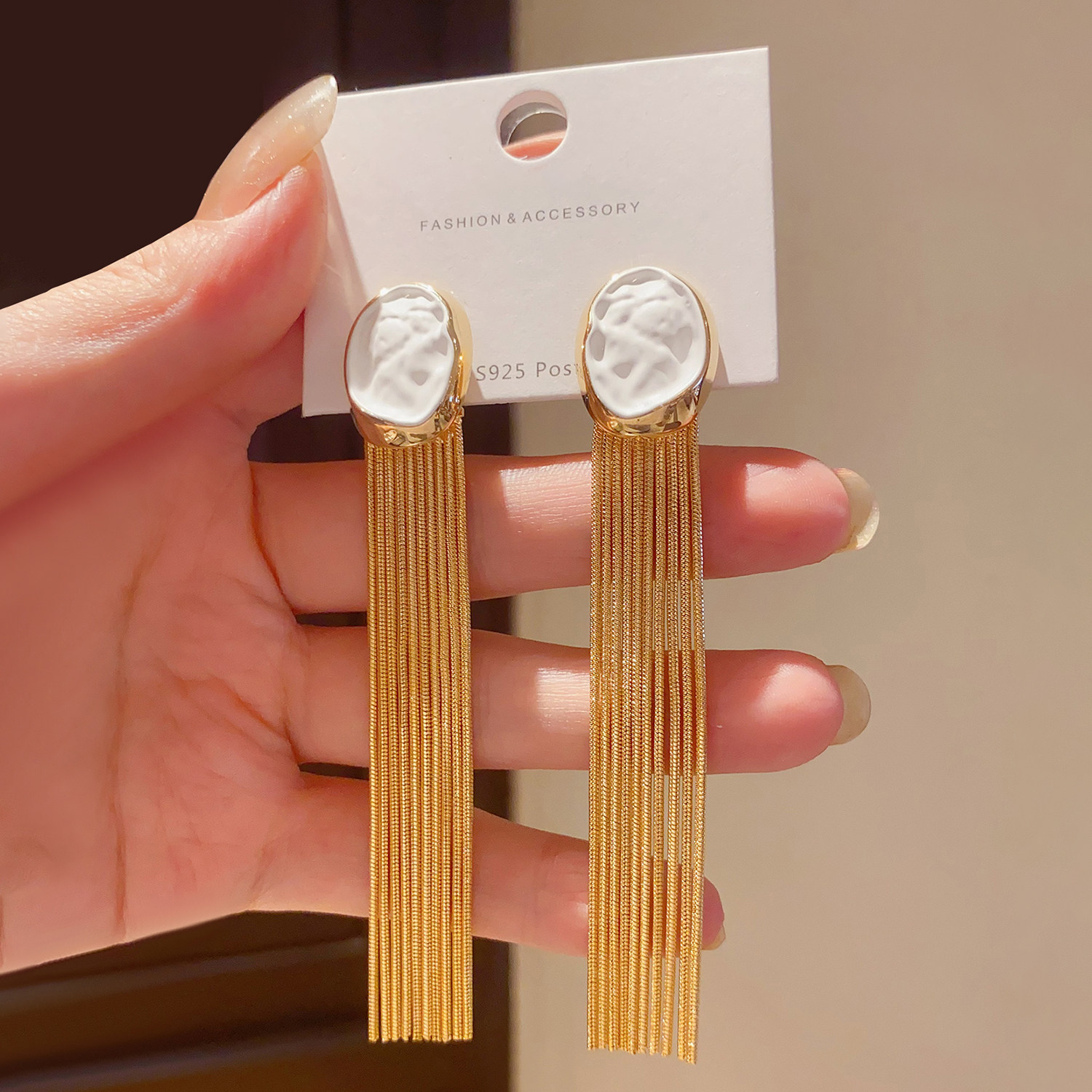 欧美复古夸张金色长款流苏耳环女设计感高级气质耳坠耳饰显脸瘦,饰品/流行首饰/时尚饰品新,耳环,淘宝优惠券,粉丝福利购,淘宝优惠卷