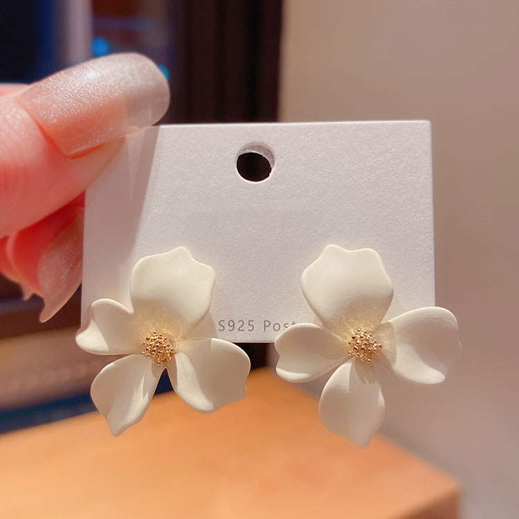 2025年新款潮清新气质花朵耳钉女夏款ins设计感仙气简约百搭耳环