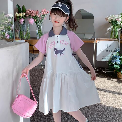 女童裙子夏季polo裙2026夏装新款儿童洋气超好看连衣裙女孩公主裙