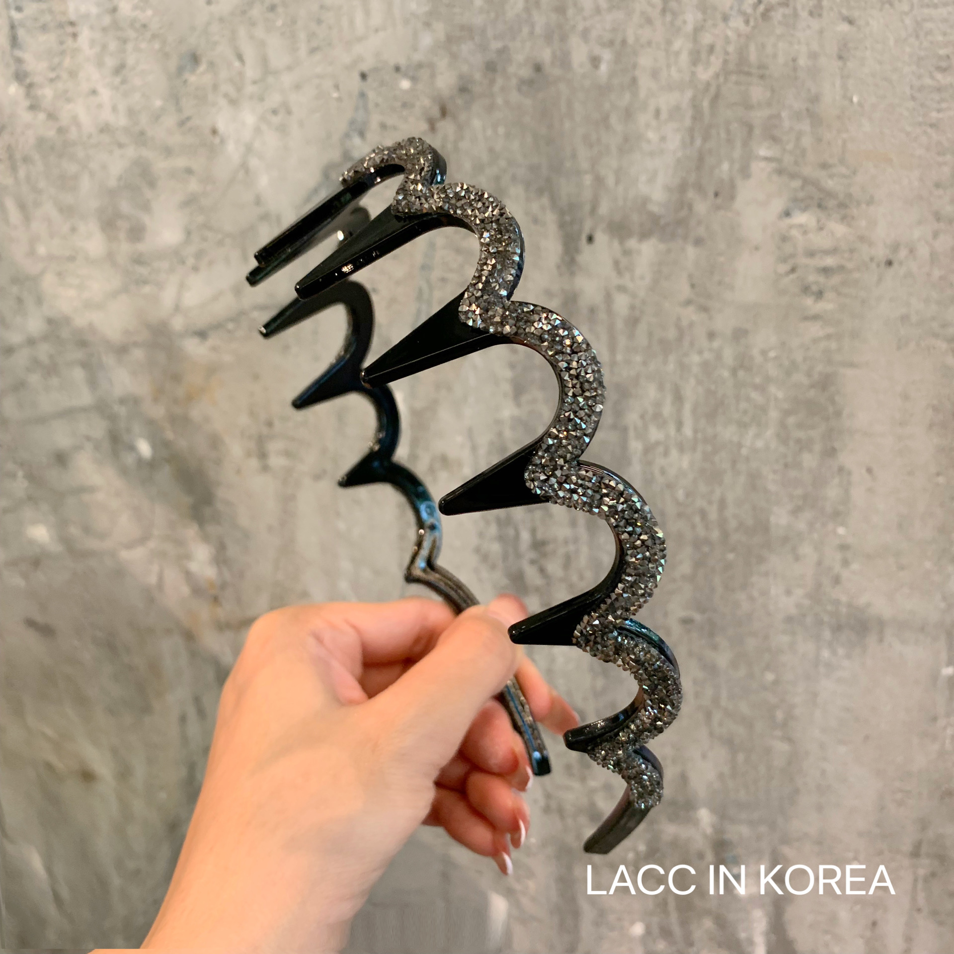 韩国百搭简约波浪发箍女2025新款高颅顶满钻带齿防滑发卡头箍