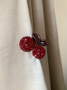 上新减5 韩国闪钻樱桃抓夹刘海夹侧边夹小夹子头饰发饰饰品韩国