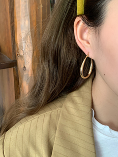 韩国东大门2025新款简约爆款圆脸耳环轻奢气质高级感圈圈耳饰女