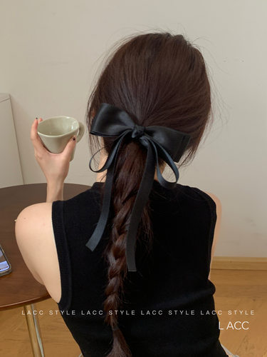 韩国复古蝴蝶结飘带发夹2025新款