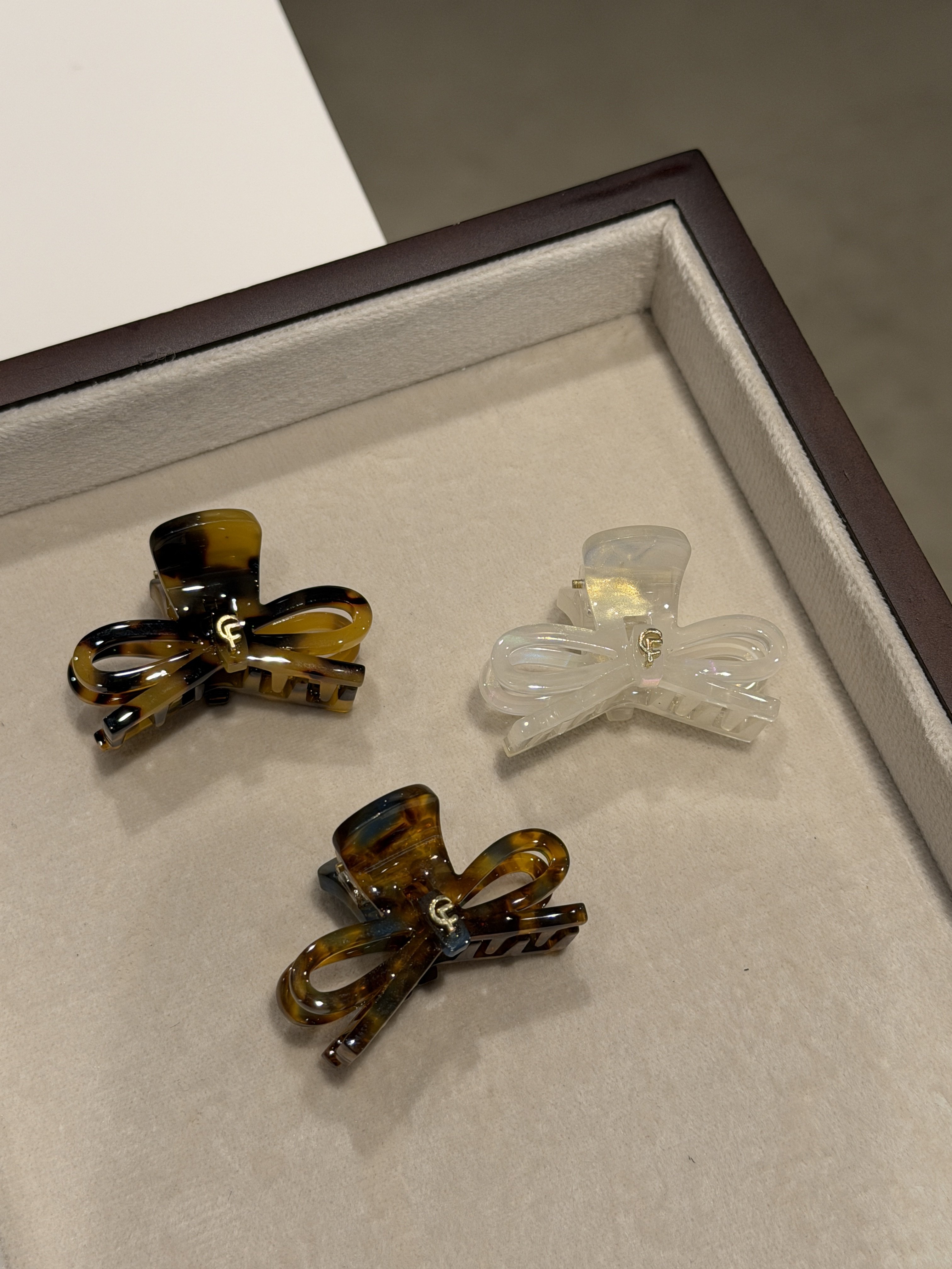 韩国醋酸CF高级感彩色水钻蝴蝶结抓夹韩国刘海夹侧边公主头发夹