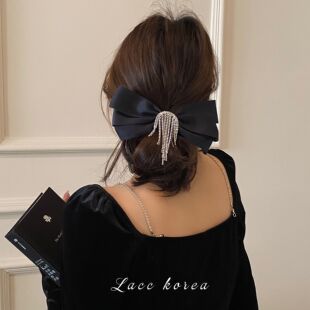 轻奢名媛高级感蝴蝶结发夹网红顶夹超仙流苏发饰女半扎发发卡头饰