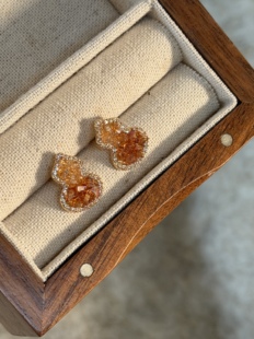 碎钻超闪过年佩戴超仙葫芦耳钉女珠宝新中式国风耳环高级显白耳饰