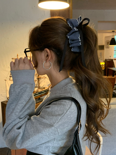 韩国原创设计云朵牛仔蓝发夹头饰2025新款高级感马尾香蕉夹发饰女