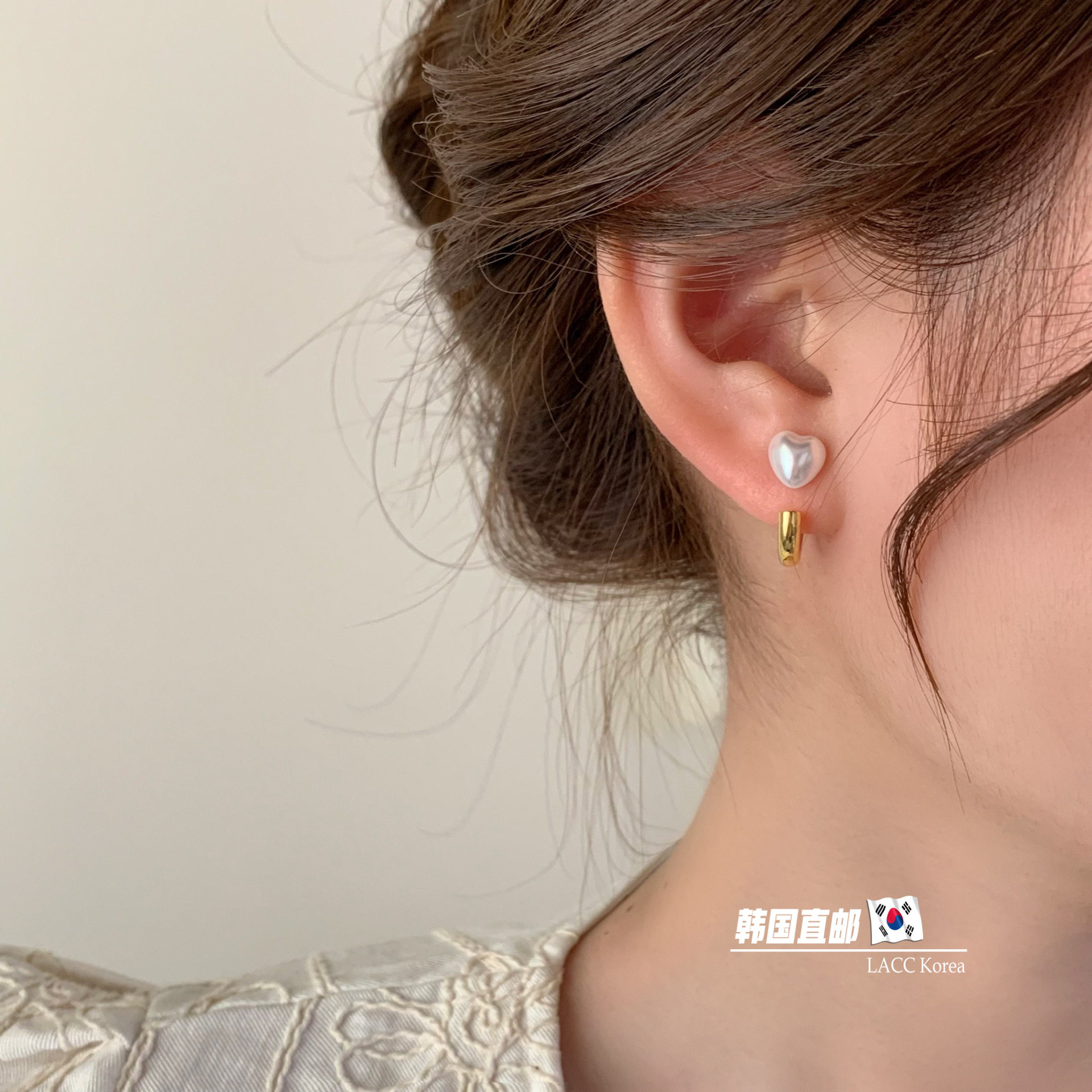 轻奢精致金属珍珠爱心耳钉女2025新款小众设计耳环高级冷淡风耳饰