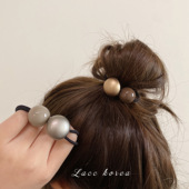 极简百搭复古高级感球球皮筋发圈2025新款 低马尾丸子头头饰发饰女