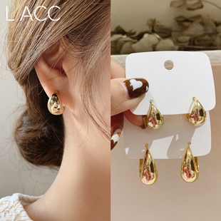 韩国东大门2025新款潮耳环耳饰春夏水滴耳圈高级感复古金属耳钉女
