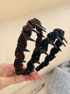 满天星水钻倒插梳气质发卡韩国进口2025新款高级感发箍女压发头箍