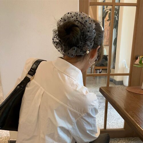 法式小香风波点大肠发圈新款