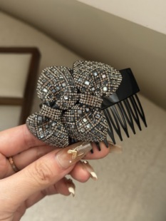 新品减5高端轻奢满钻发梳2026新款高颅顶碎发倒插梳简约发卡头饰
