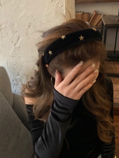 韩国秋冬2025新款高级感气质丝绒星星发箍发饰发夹头箍发卡头饰