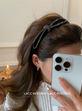 韩国满钻绳结丝绒复古发箍2025新款时尚高级感气质发卡发饰头箍